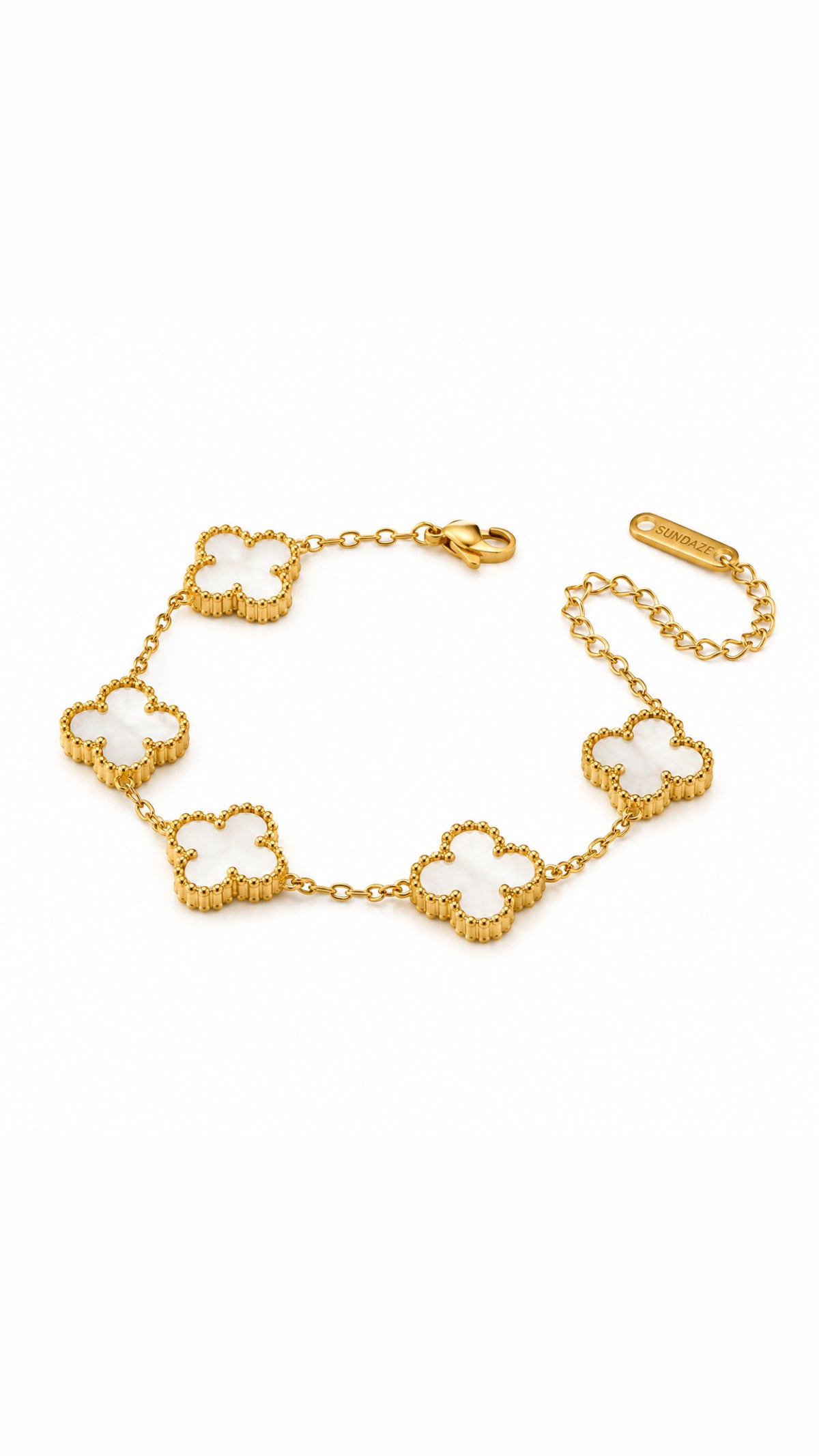 Bracelet trèfles blancs