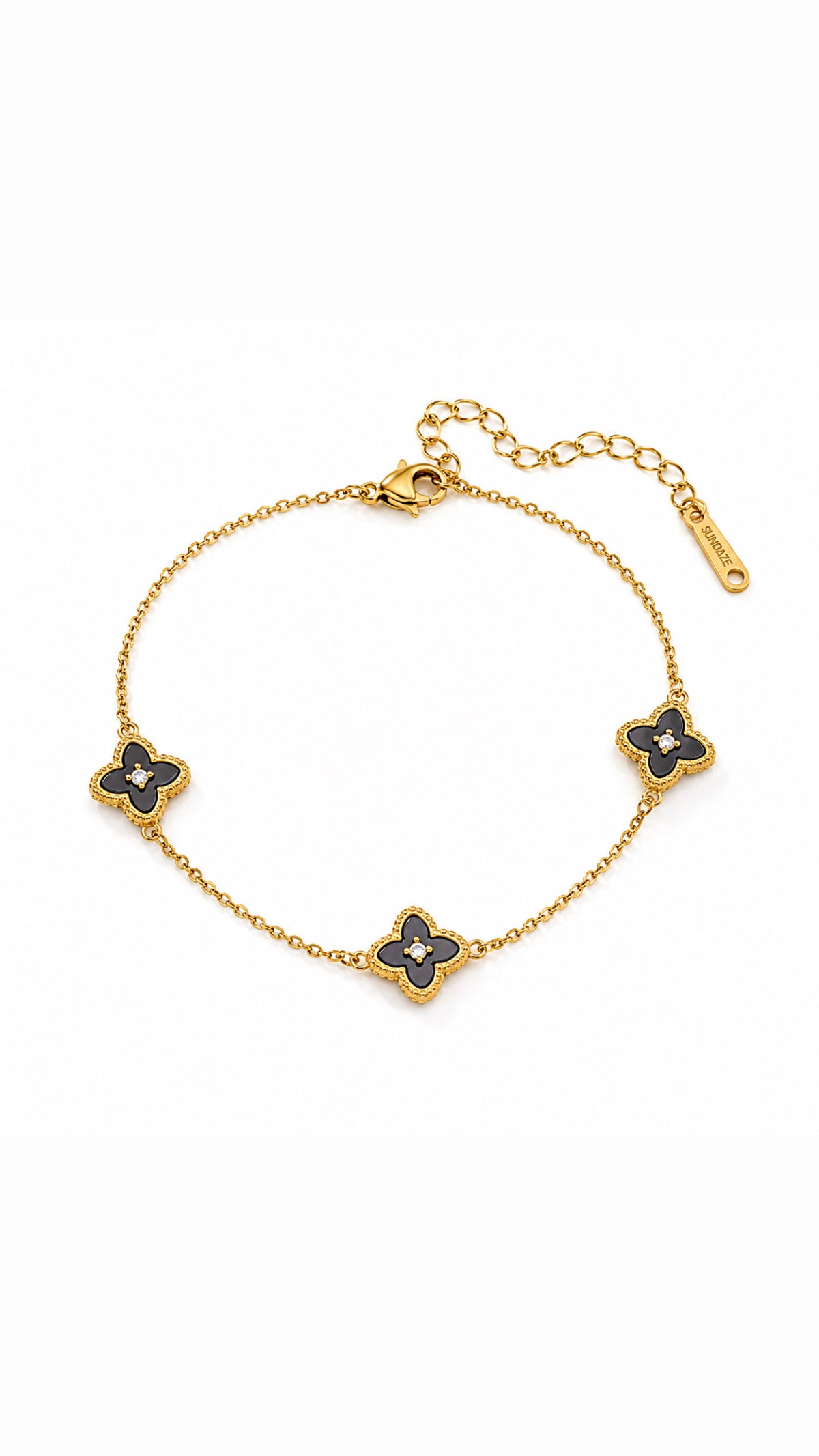Bracelet multi-trèfles noirs